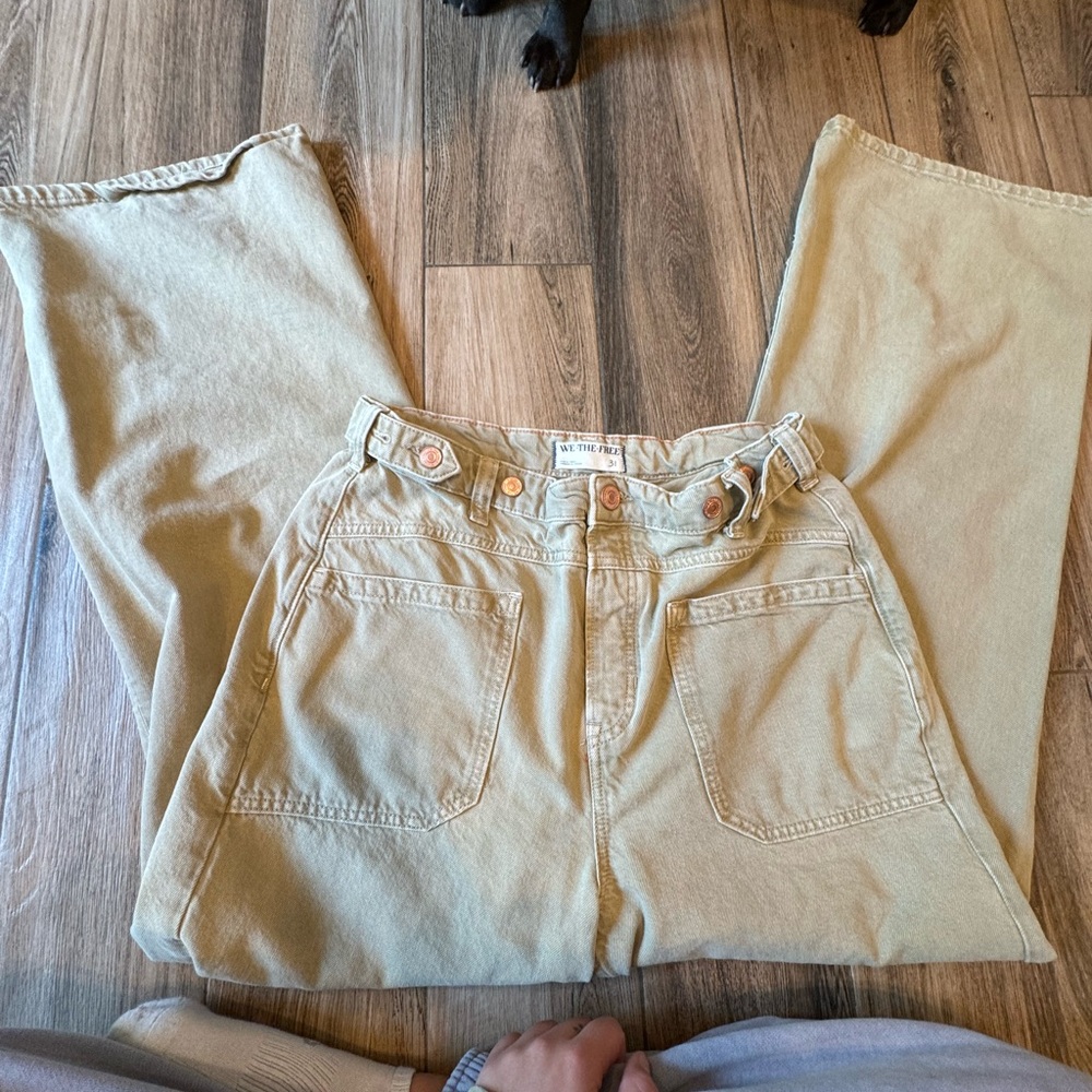 We The Free Straight Leg Jeans in Beige